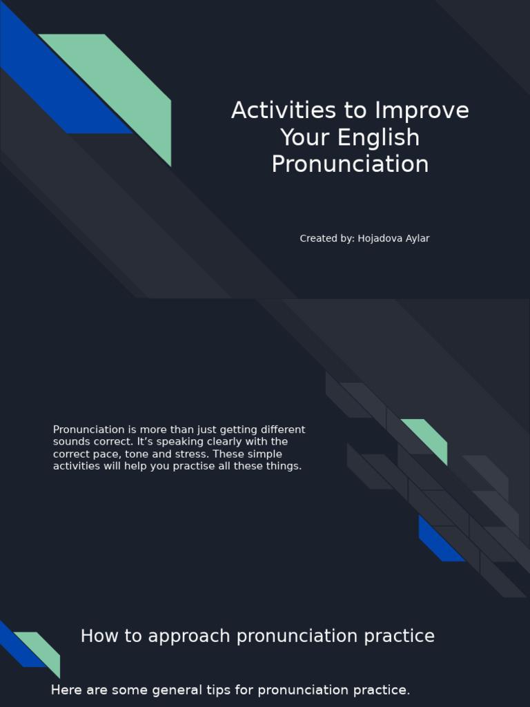 Improve English Pronunciation Activities | PDF | Stress (Linguistics ...