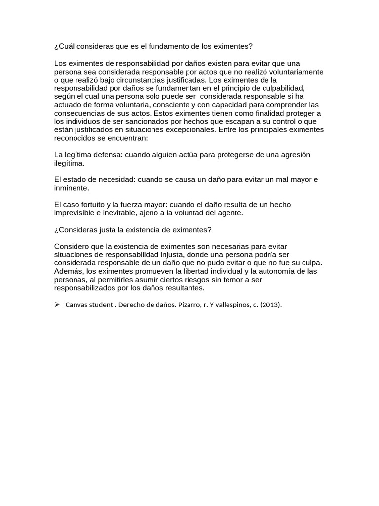Fundamentos de los Eximentes en Derecho | PDF
