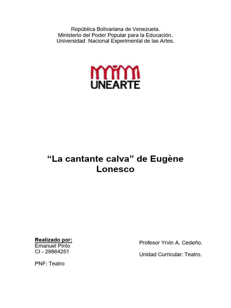 La Cantante Calva | PDF