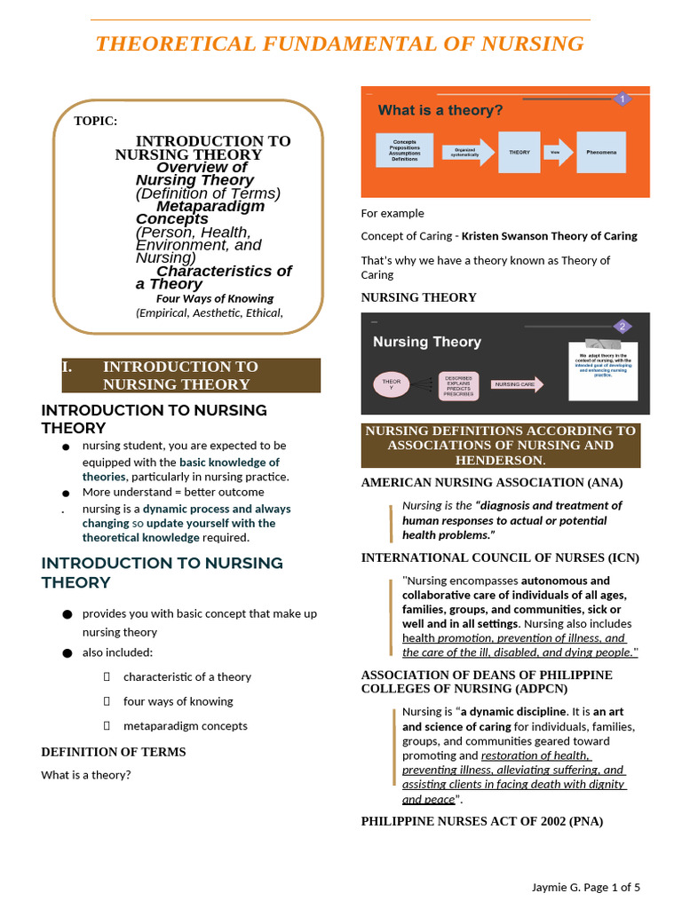 Swanson's Theory of Caring Overview | PDF | Theory | Concept