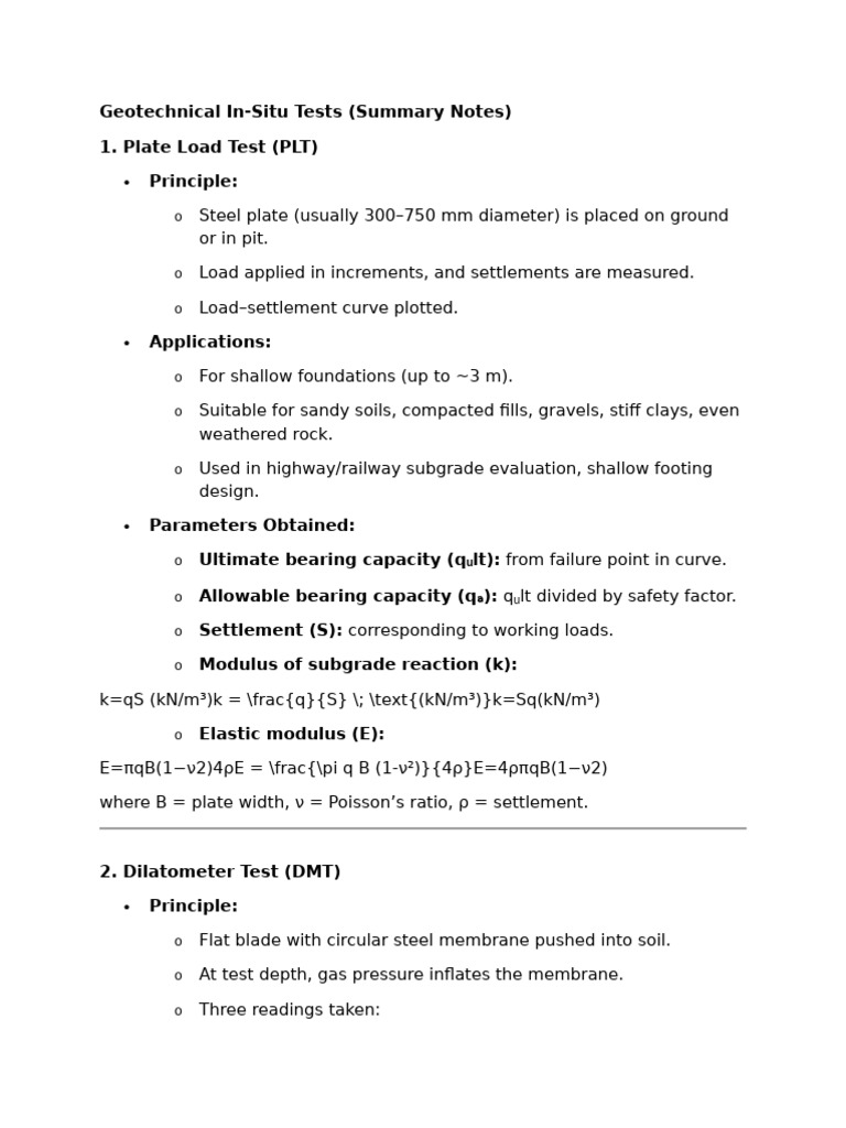 Geotechnical In-Situ Testing Overview | PDF | Soil Mechanics | Young's ...
