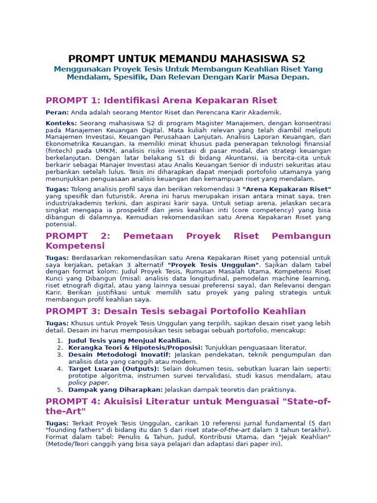 Menggunakan Proyek Tesis Untuk Membangun Keahlian Riset Yang Mendalam ...