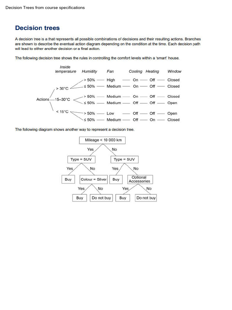 Decision Trees From Course Specifications | PDF