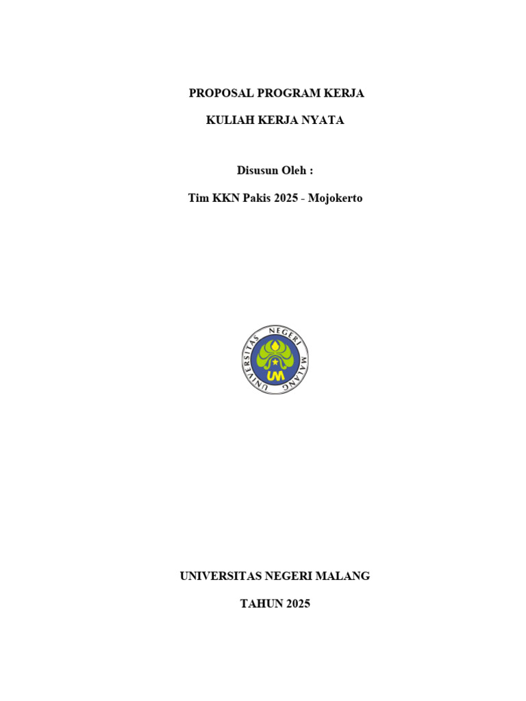 Program Kerja KKN Desa Pakis 2025 | PDF