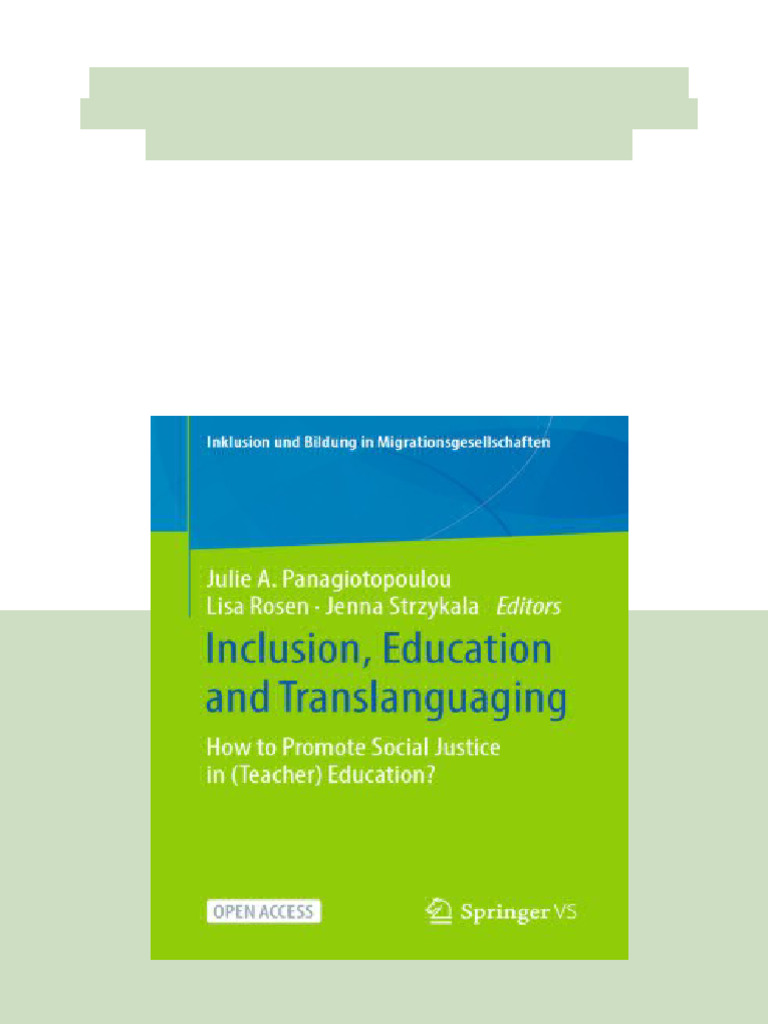 Inclusion Education and Translanguaging How To Promote Social Justice ...