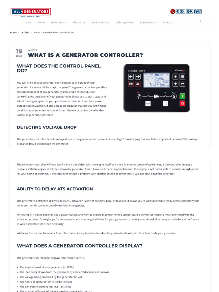 What Is A Generator Controller | PDF