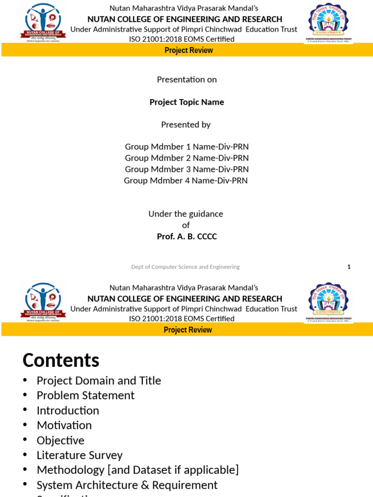 Sample Template For PPT Project Review II-1 | PDF | Science ...