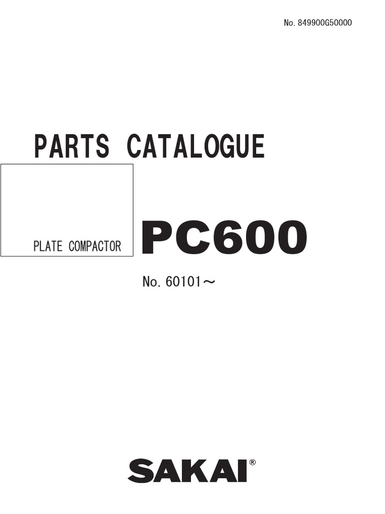 PC600 Parts Manual - 849900G5000060101 | PDF