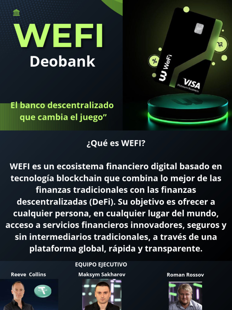 WEFI: Banco Descentralizado Innovador | PDF | Criptomoneda | Dinero