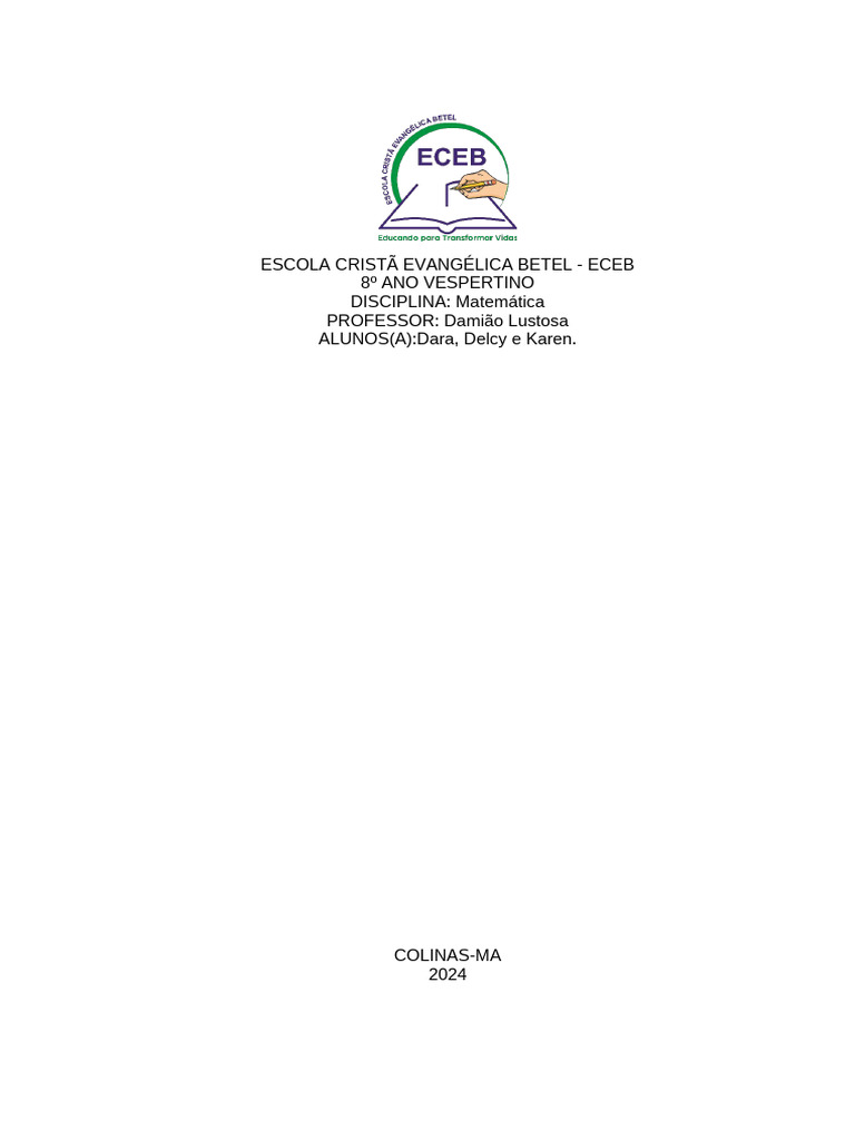 Matemática 8º Ano - ECEB 2024 | PDF