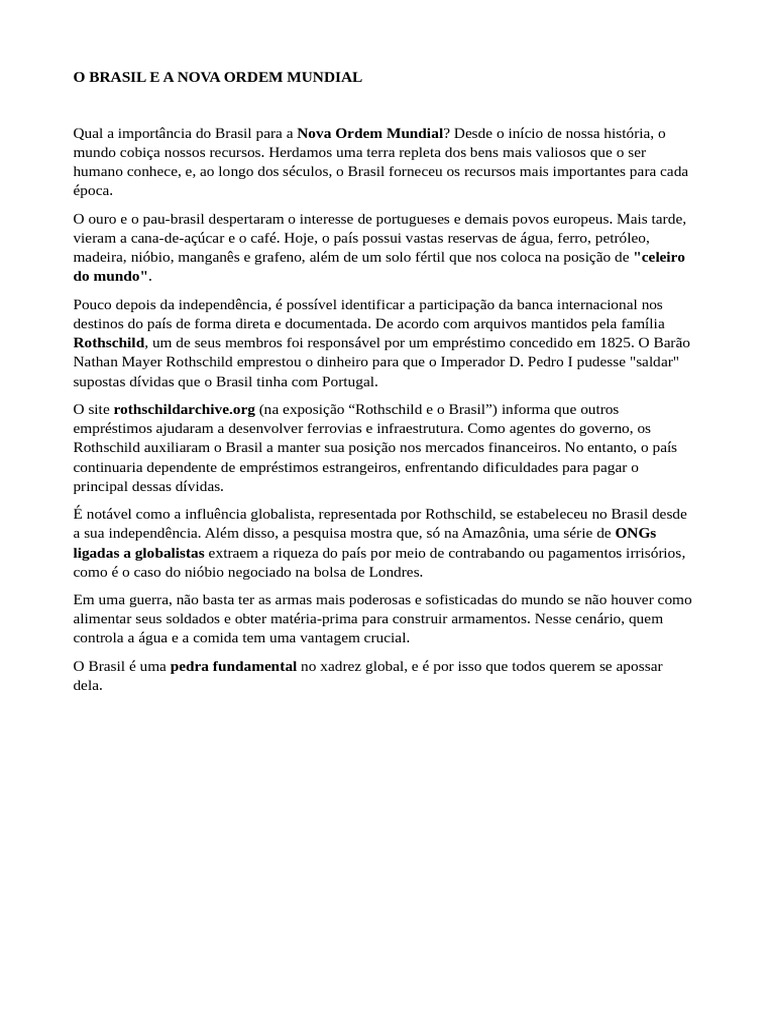 Brasil: Pilar da Nova Ordem Mundial | PDF