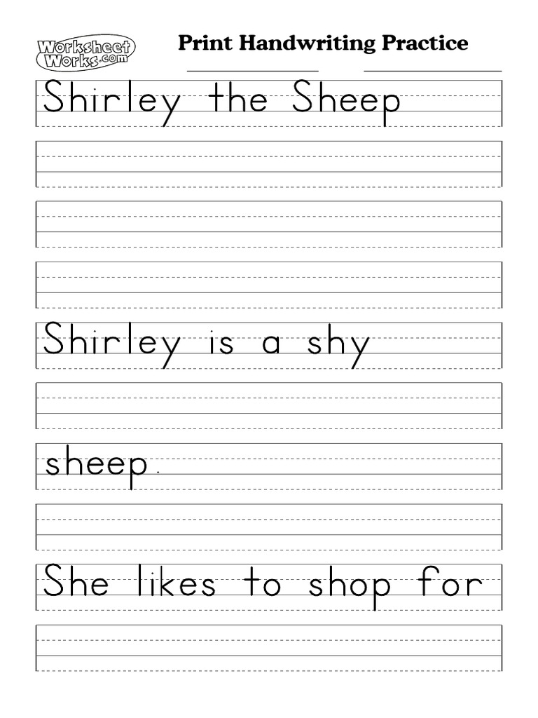 WorksheetWorks Print Handwriting Practice 1 | PDF