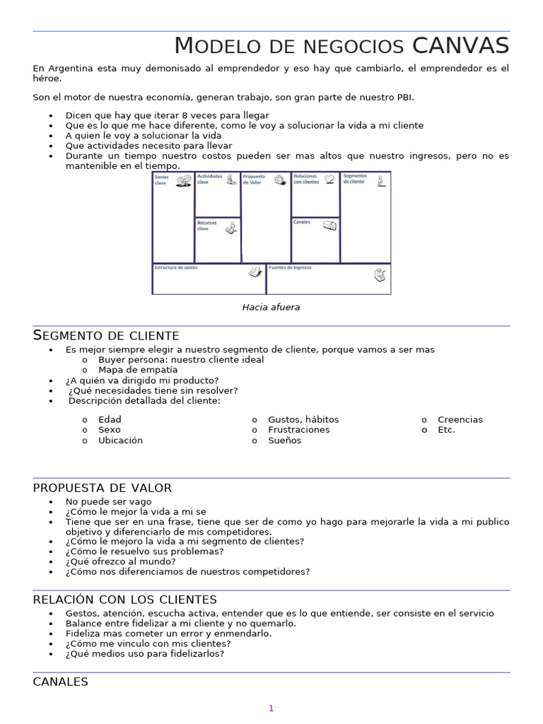 Modelo de Negocios Canvas para Emprendedores | PDF | Creatividad ...