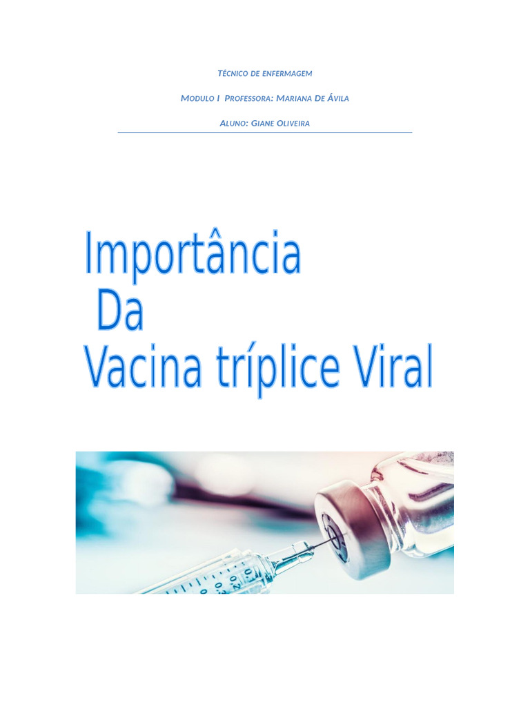 Vacina Tríplice Viral: Proteção e Importância | PDF | Vacinas | Sarampo