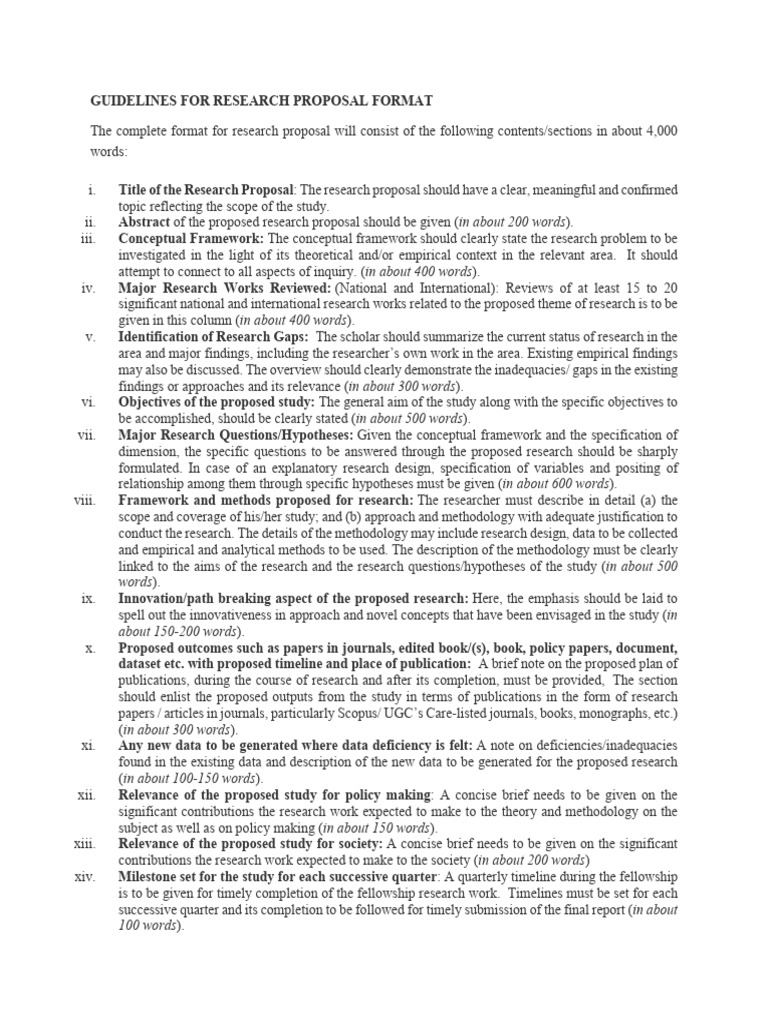 Research Proposal Format Guidelines | PDF | Methodology | Hypothesis