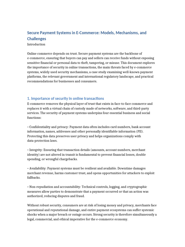 E-Commerce Payment Security Overview | PDF | Security | Computer Security