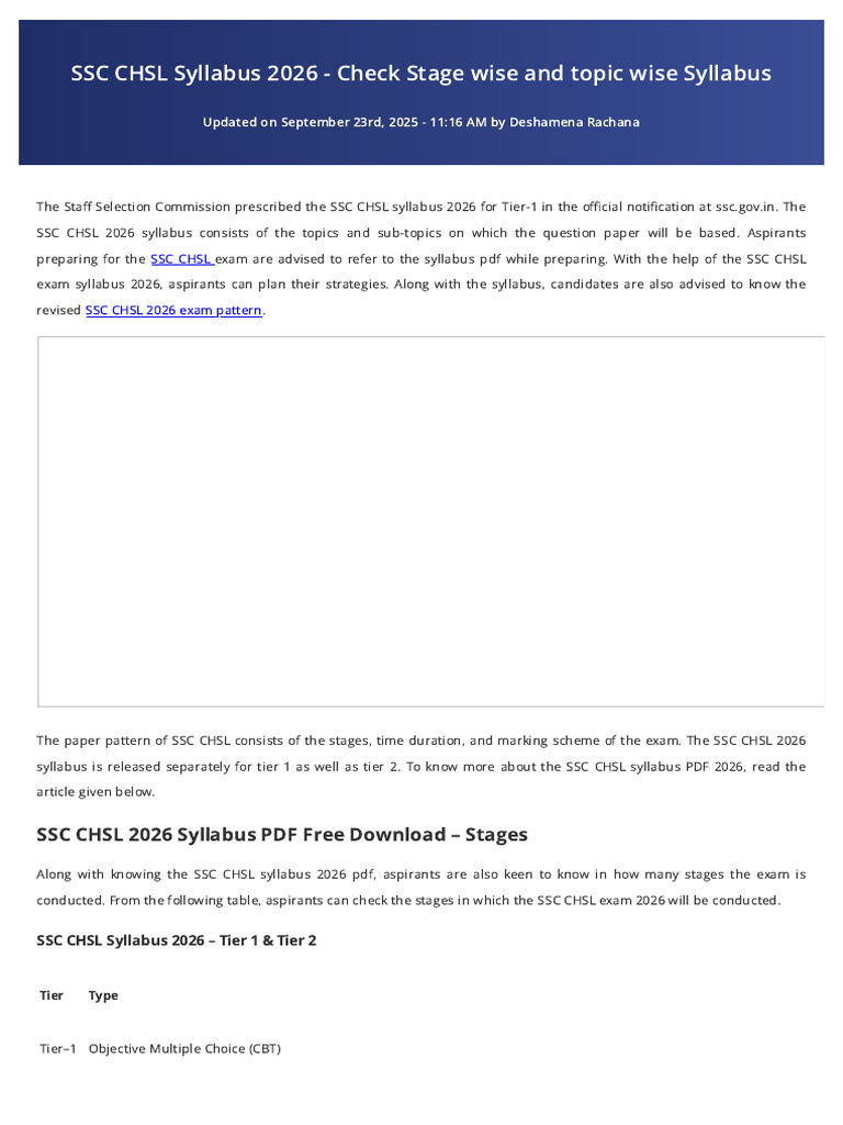 SSC CHSL 2026 Syllabus Overview | PDF | Circle | Trigonometry