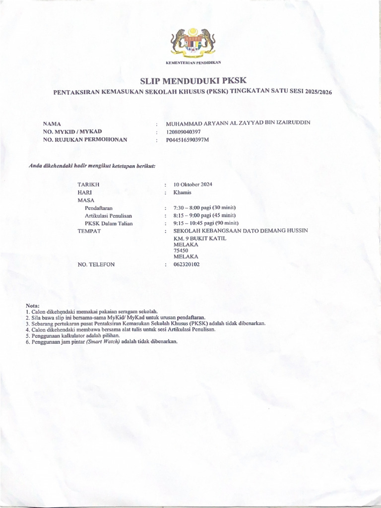 Slip PKSK | PDF