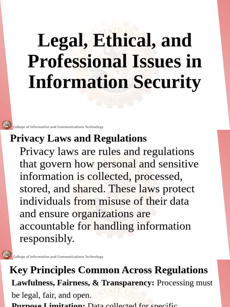 Privacy Laws and Ethics in Information Security | PDF | Computer ...