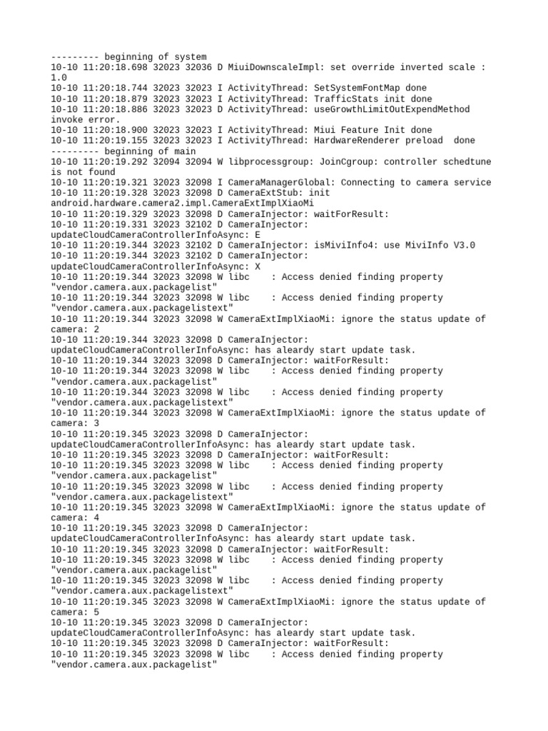 Xiaomi Camera Initialization Logs | PDF | Software Engineering | Software