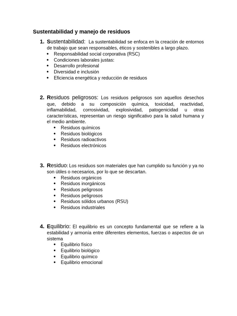 Manejo de Residuos y Sustentabilidad Ambiental | PDF | Sustentabilidad ...