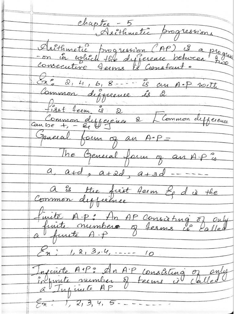 Chapter - 5 Arithmetic Progression | PDF