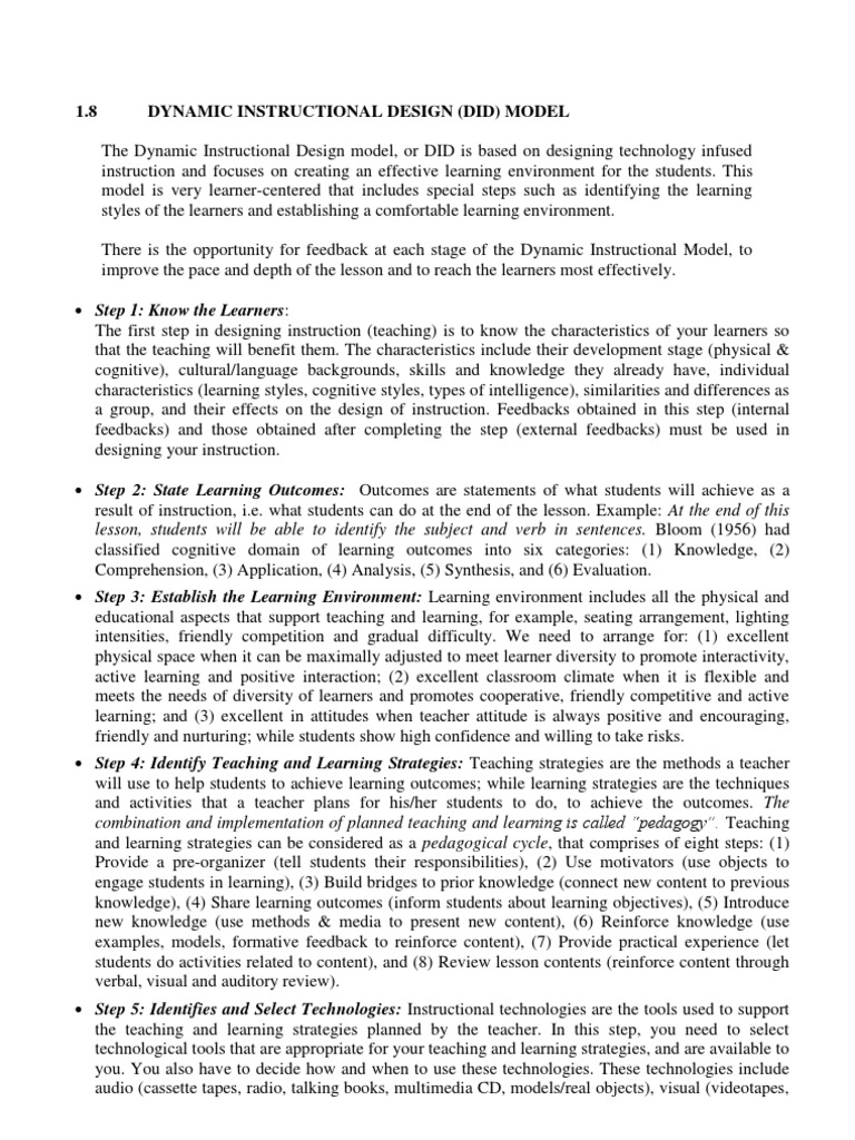 Dynamic Instructional Design Framework | PDF | Instructional Design ...