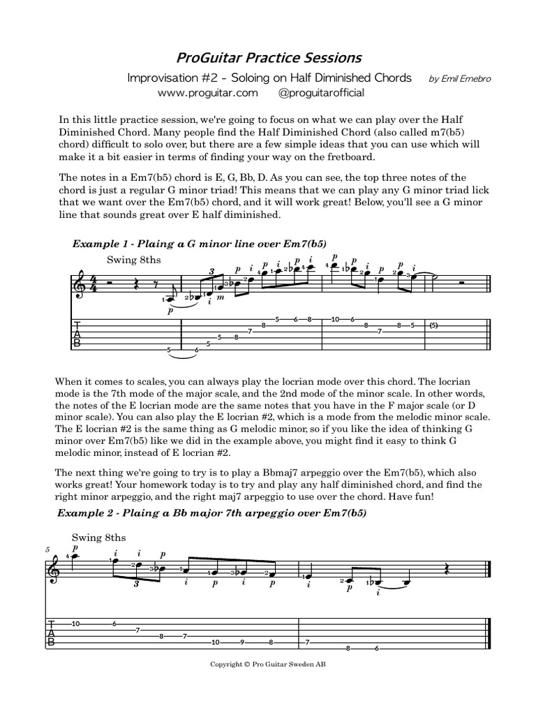 Practice Sessions - Improvisation 2 | PDF | Mode (Music) | Chord (Music)
