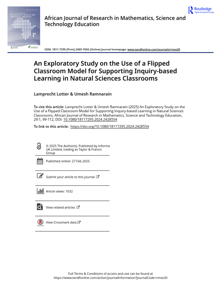 An Exploratory Study On The Use of A Flipped Classroom Model For ...
