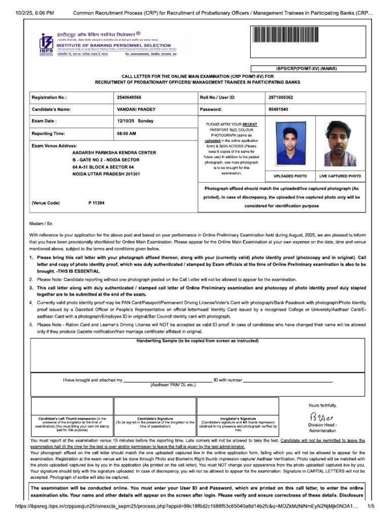 Ibps Po 2025 Main | PDF