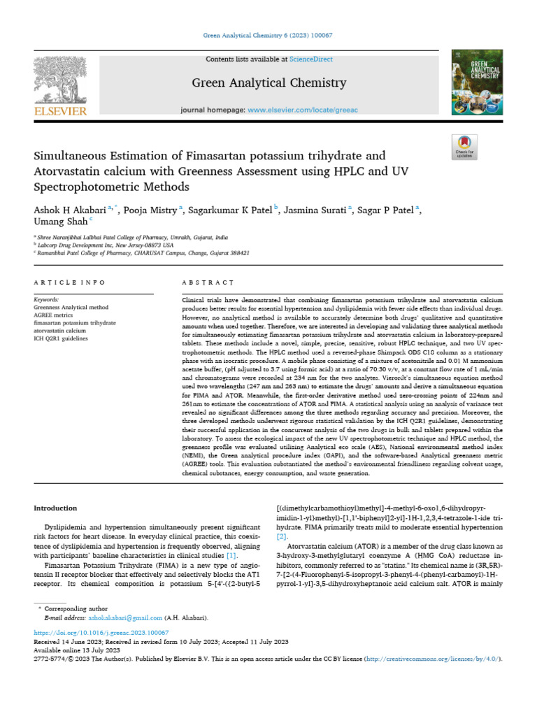 HPLC and UV Methods for Drug Estimation | PDF | High Performance Liquid ...