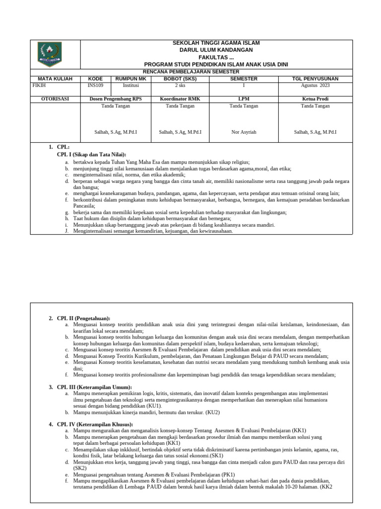 RPS Baru A | PDF