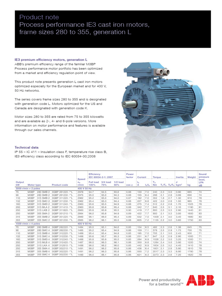 IE3 Premium Efficiency Motors Data | PDF | Electrical Engineering ...
