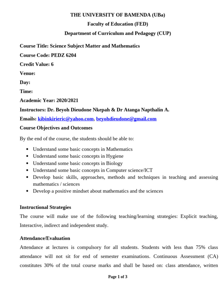 Science and Math Curriculum Course Guide | PDF | Mathematics | Equations