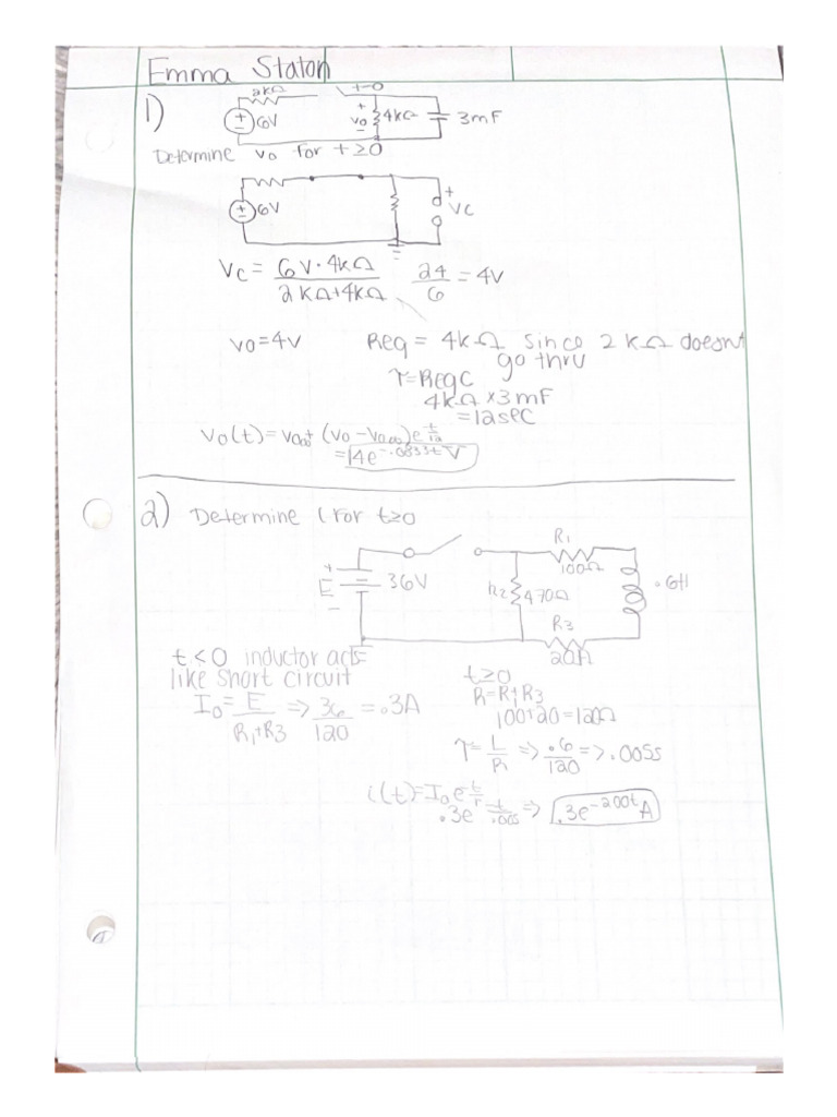Homework Electrical Circuits Pdf
