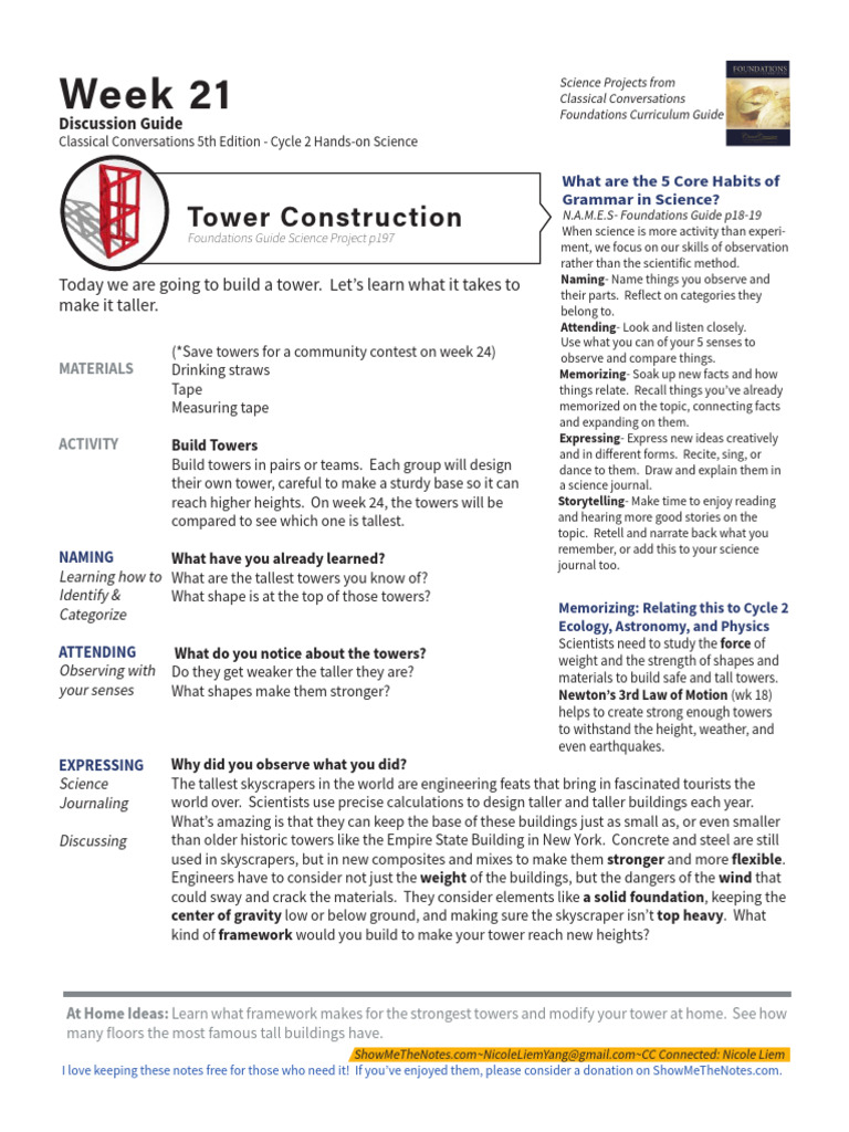 Build Strong Towers: Science Project Guide | PDF | Science