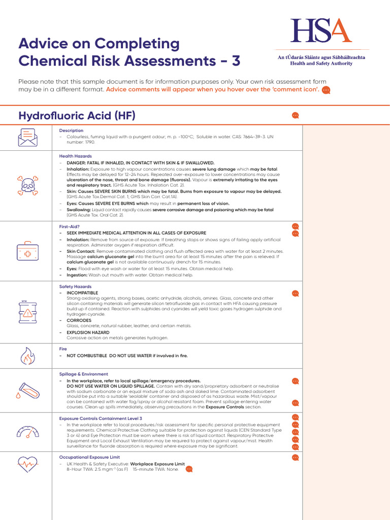 Advice On Hydrofluoric Acid Document 3 | PDF | Burn | Materials