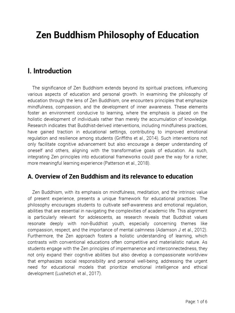 Zen Buddhism's Impact on Education | PDF | Mindfulness | Meditation