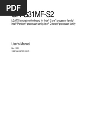 Motherboard Manual Ga G31mf S2 Rev 2 0 Bios Usb