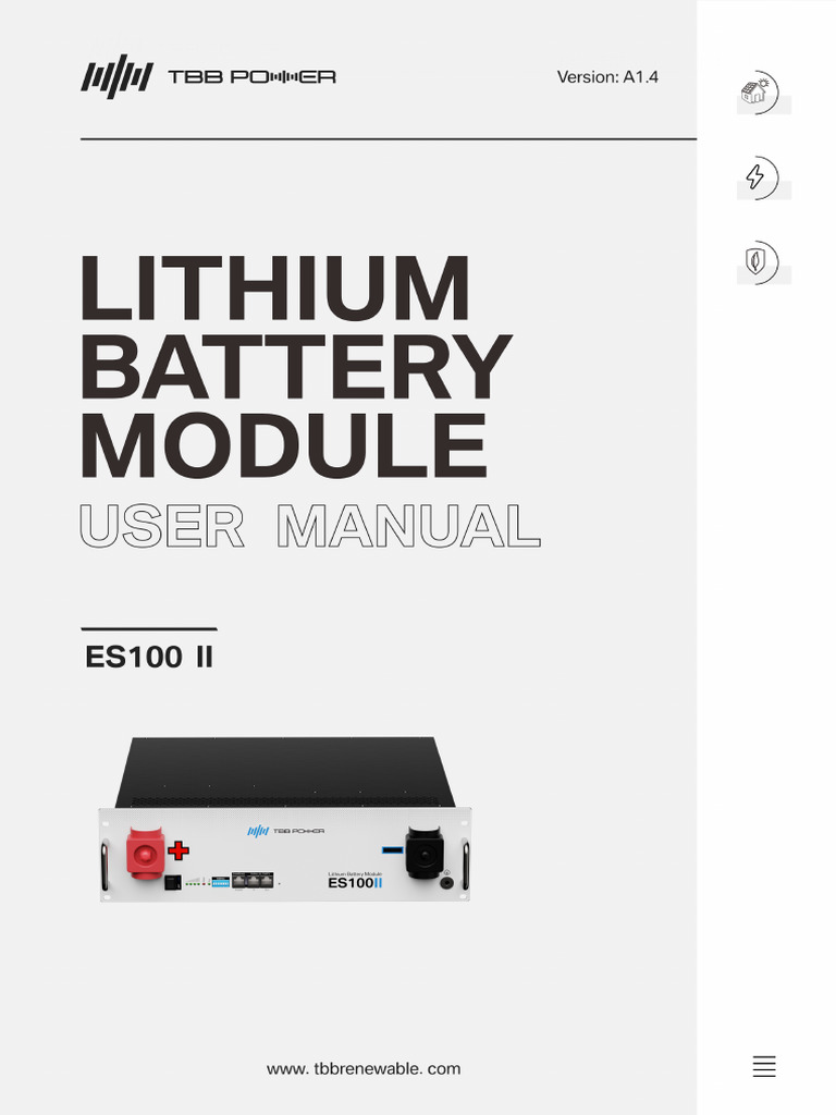 Profile Upload File 2025 04 08 ES100 II Lithium Battery User Manual A1 ...