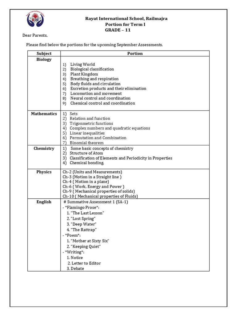 Grade 11 Science SA 1 | PDF