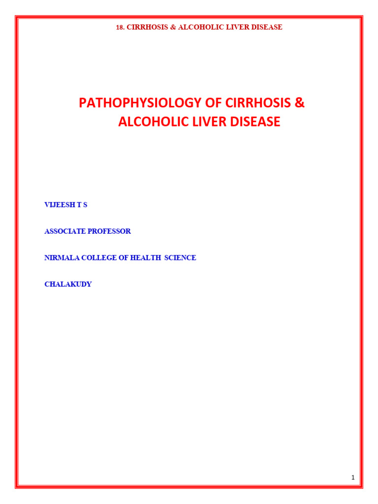 Cirrhosis and Alcoholic Liver Disease Overview | PDF | Cirrhosis | Liver