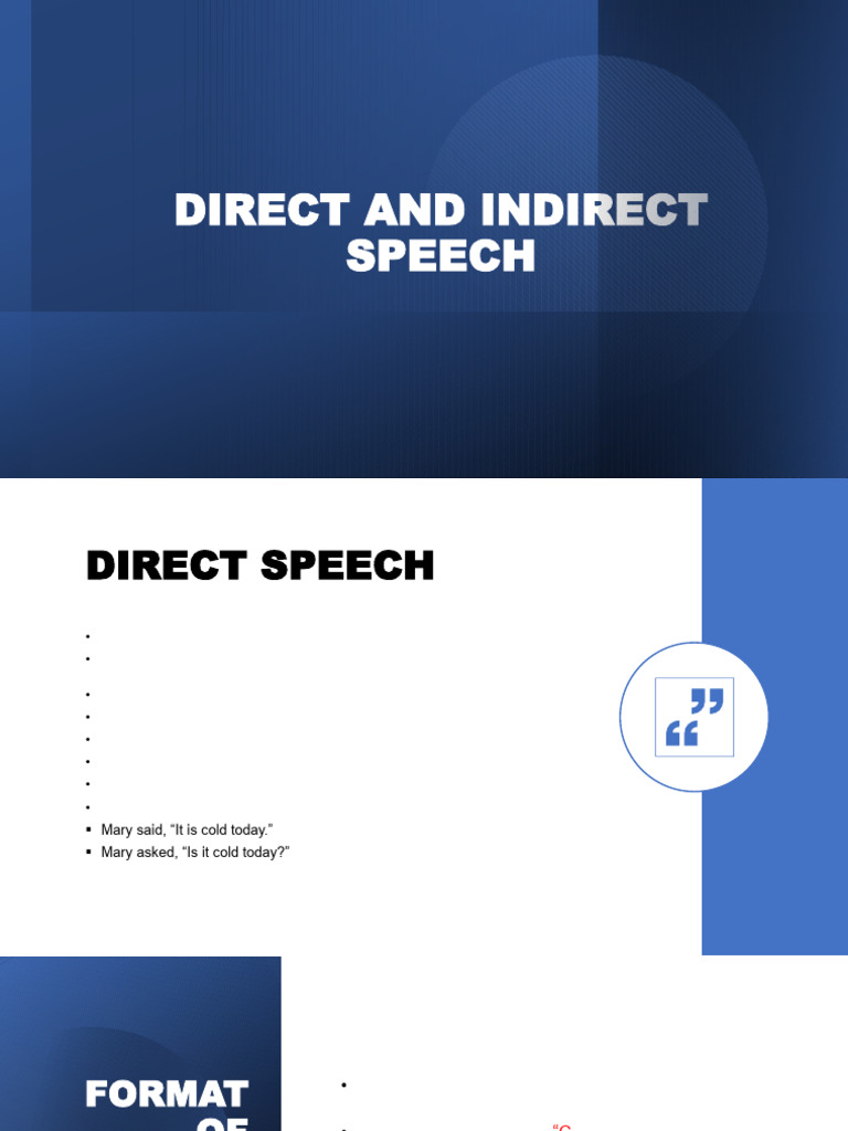 Direct and Indirect Speech Explained | PDF | Sentence (Linguistics ...