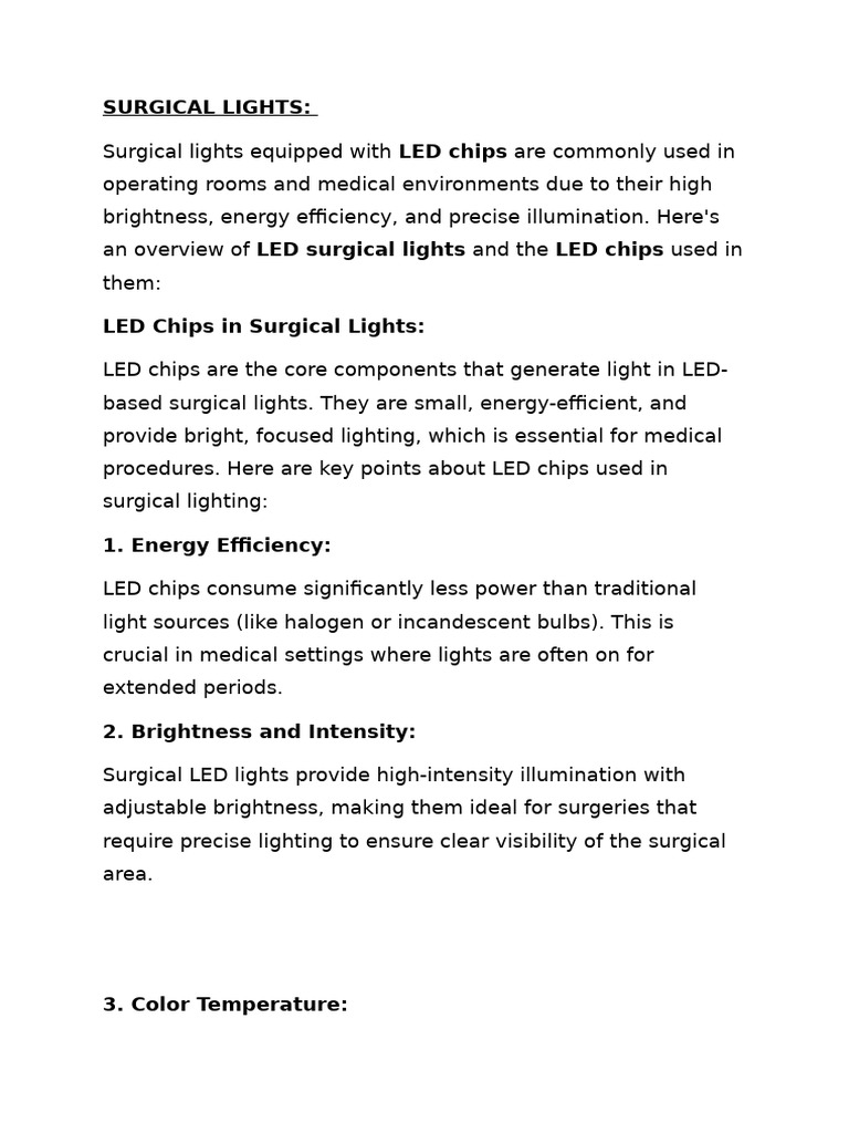 Led Chips and Its Applications | PDF | Relaxation (Psychology) | Light ...