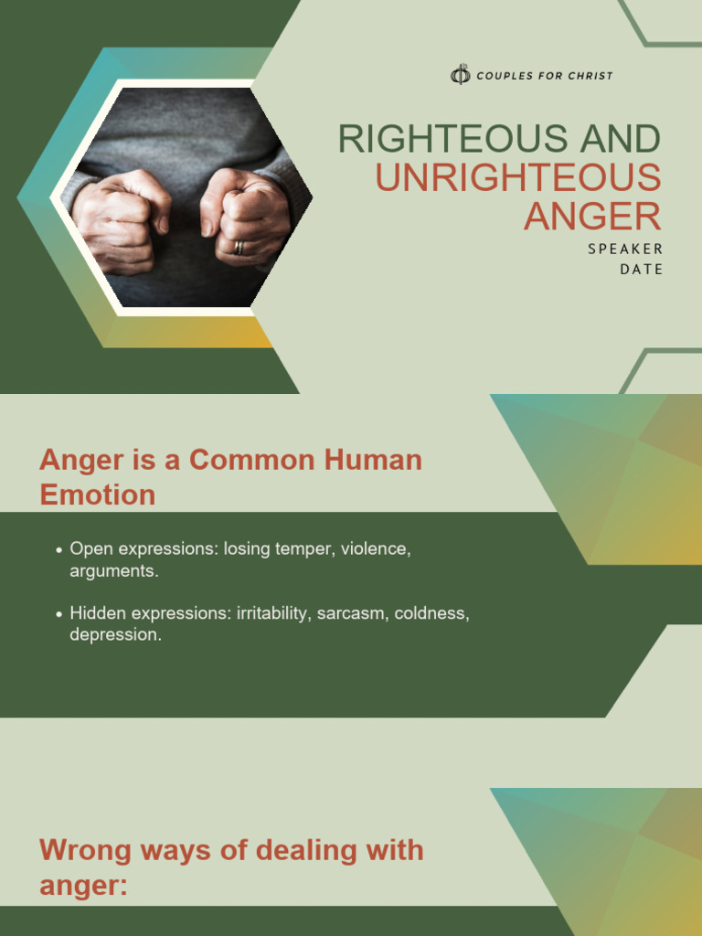 Righteous vs. Unrighteous Anger | PDF