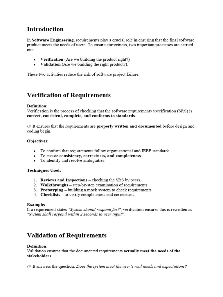 Verification and Validation in Software Engineering | PDF ...