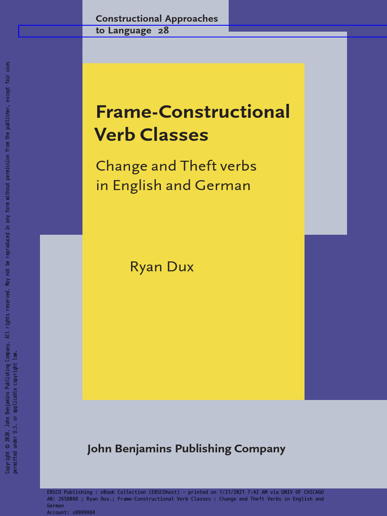 Frame-Constructional Verb Classes: Change and Theft Verbs in English ...