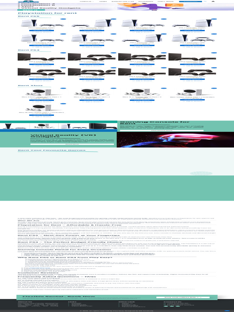 Rent PS5, PS4 & Xbox Consoles Easily | PDF | Virtual Reality | Xbox