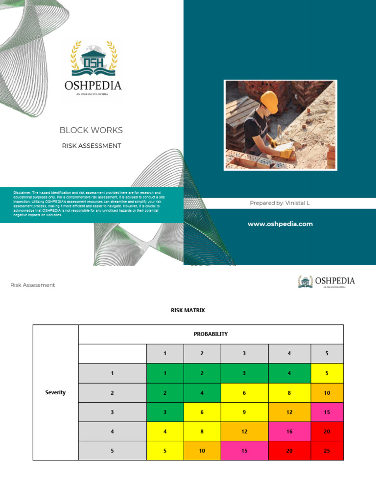 Risk Assessment for Block Work Safety | PDF | Personal Protective ...