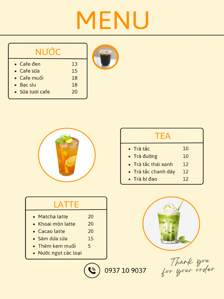 Orange Simple Food Menu Menu | PDF
